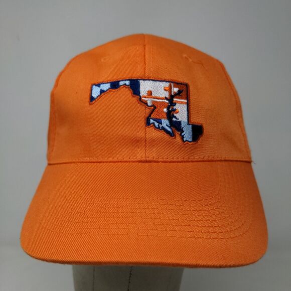 Unbranded Men's Snapback Hat Orange Adjustable Executive Beach Embroidered Logo - Picture 2 of 11